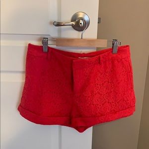 Lace Red Shorts